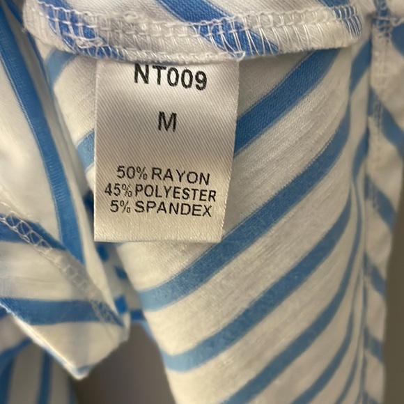 BLUE & WHITE STRIPE V TANK - Picture 5 of 5